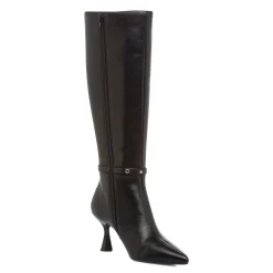 Hot Stivali alti da donna neri con tacco 7 cm e cinturino Donna Scarpe Eleganti|Stivali Donna