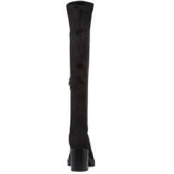 Best Stivali alti da donna neri effetto scamosciato con tacco 8 cm Donna Stivali Donna