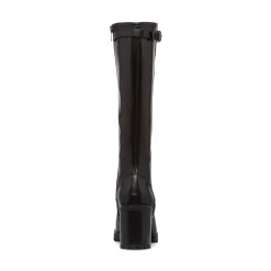 New Stivali alti in pelle neri da donna con cinturino Donna Stivali Donna