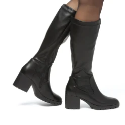 New Stivali alti neri comfort da Donna con tacco a blocco 7 cm Donna Scarpe Comfort|Stivali Donna