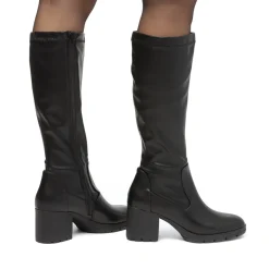 New Stivali alti neri comfort da Donna con tacco a blocco 7 cm Donna Scarpe Comfort|Stivali Donna