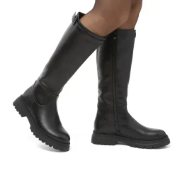 Sale Stivali alti neri da Donna con fibbia Donna Stivali Donna