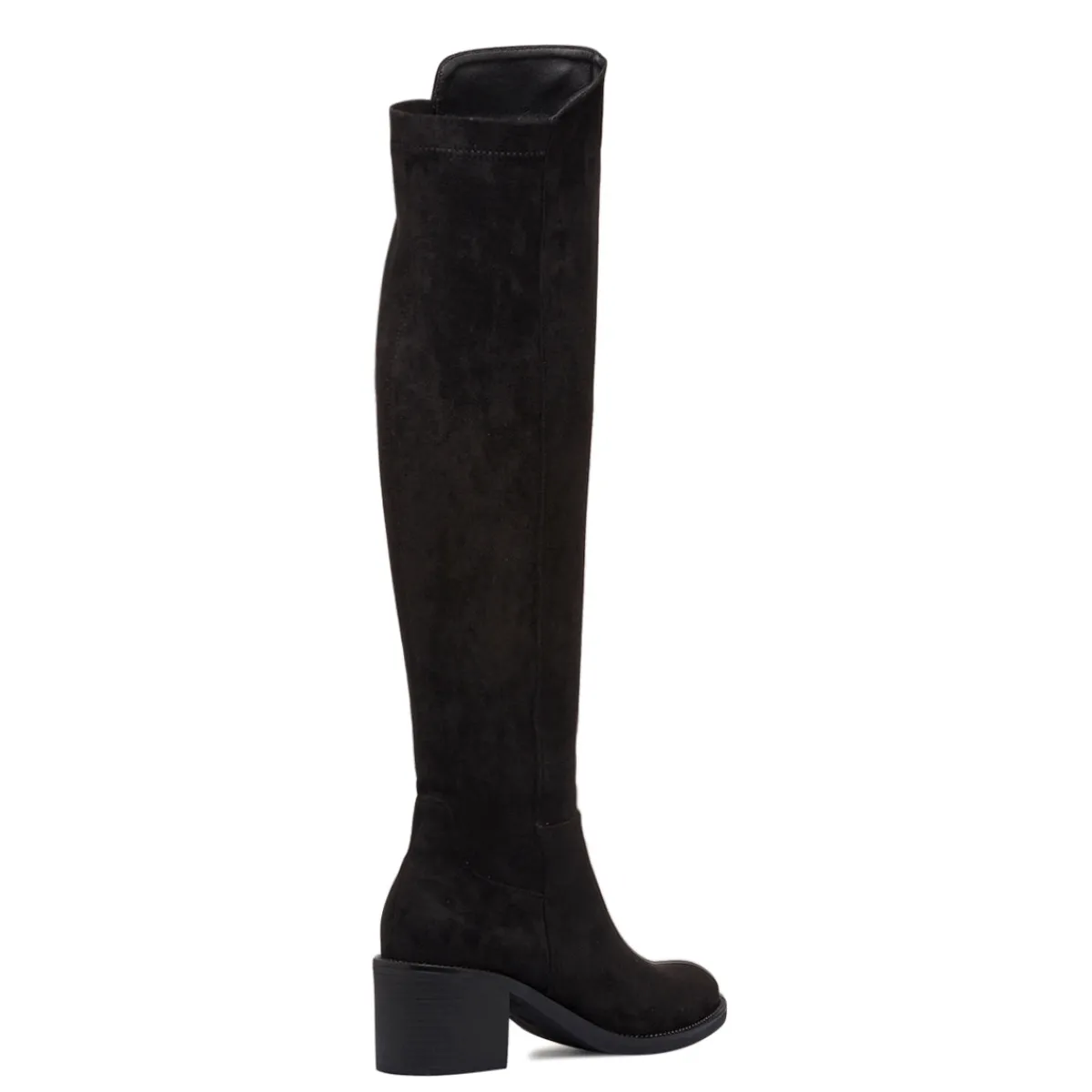 Clearance Stivali alti neri da Donna effetto scamosciato con tacco 6 cm Donna Stivali Donna