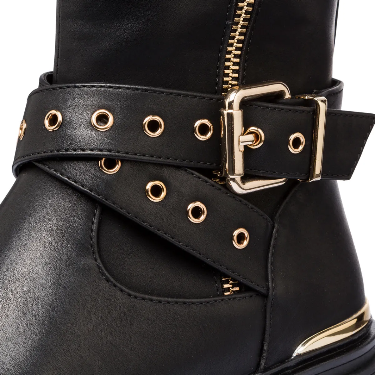 Clearance Stivali alti neri da Donna con fibbia e zip Donna Stivali Donna