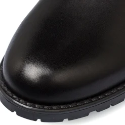 Hot Stivali alti neri da donna in pelle Donna Stivali Donna