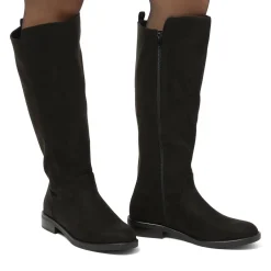 Sale Stivali alti neri da Donna in similpelle effetto scamosciato Donna Stivali Donna