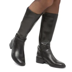 Clearance Stivali alti neri da donna in pelle Donna Stivali Donna