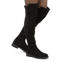 Best Stivali alti neri da Donna effetto scamosciato Donna Stivali Donna