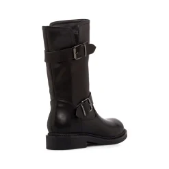 New Stivali Biker neri da Donna con fibbie Donna Stivali Donna|Stivaletti Biker