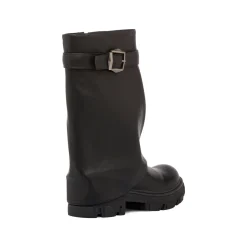 Sale Stivali biker neri da Donna con fibbia e risvolto Donna Stivali Donna|Stivaletti Biker