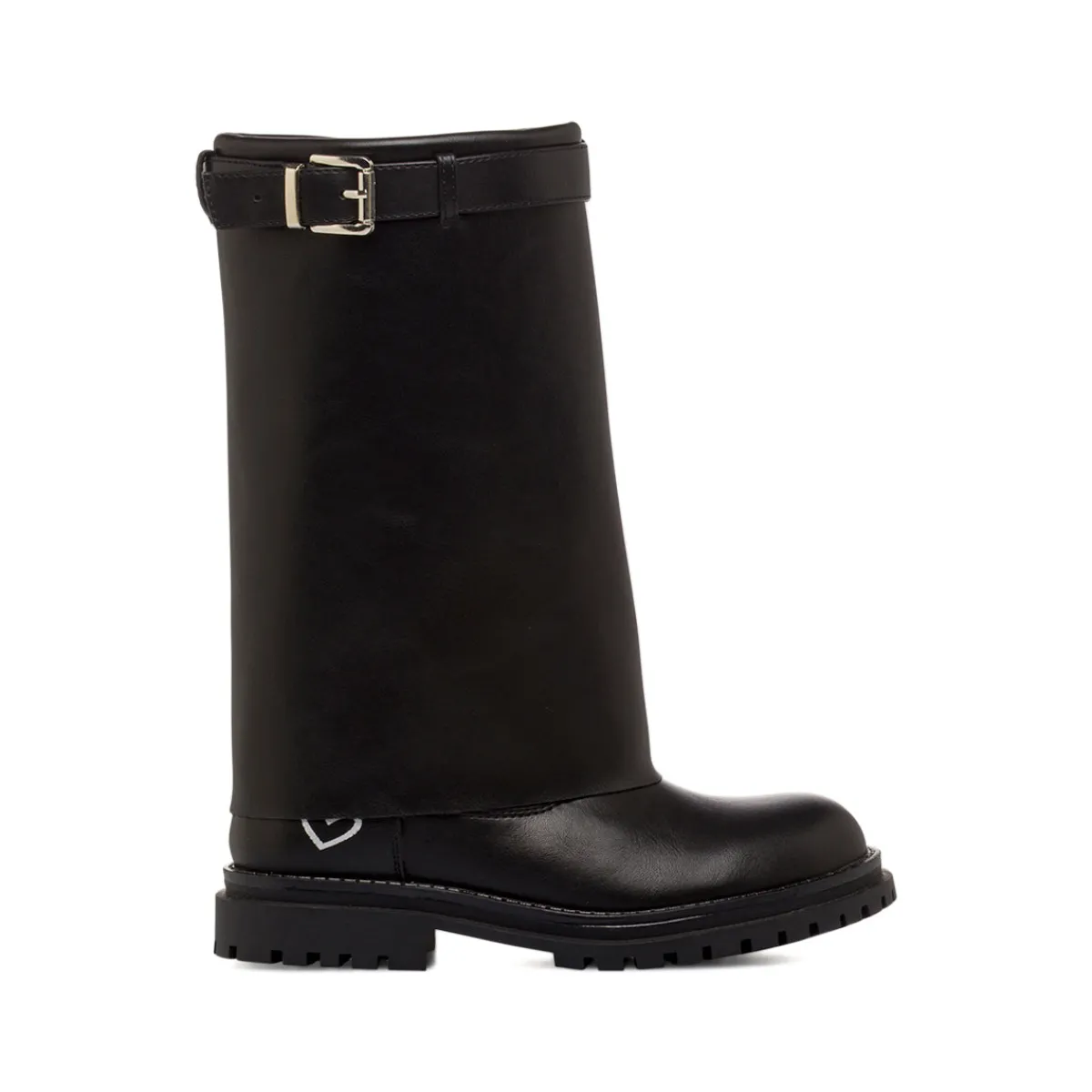 Hot Stivali biker neri da ragazza con fibbia e risvolto Bambino Stivaletti Bambina|Scarpe Ragazza