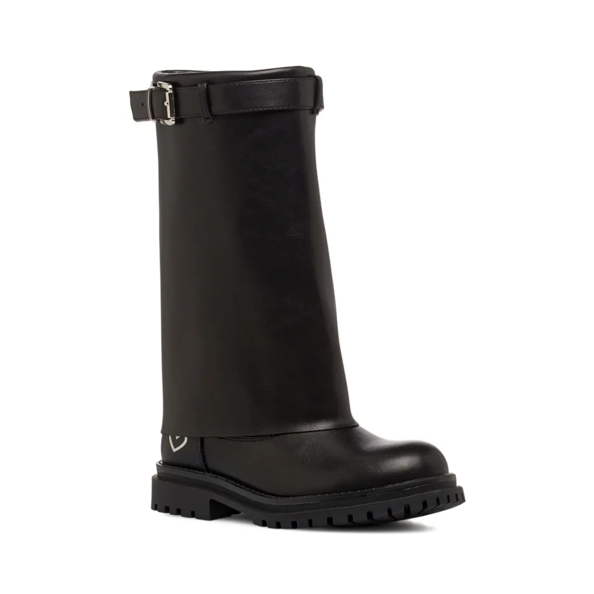 Hot Stivali biker neri da ragazza con fibbia e risvolto Bambino Stivaletti Bambina|Scarpe Ragazza