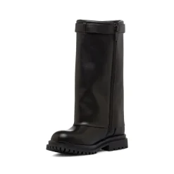 Hot Stivali biker neri da ragazza con fibbia e risvolto Bambino Stivaletti Bambina|Scarpe Ragazza