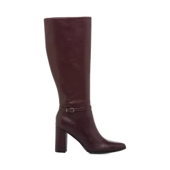Best Stivali bordeaux da Donna con tacco alto 8 cm e cinturino Donna Stivali Donna