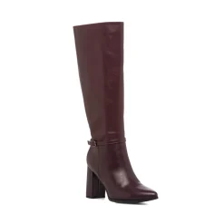 Best Stivali bordeaux da Donna con tacco alto 8 cm e cinturino Donna Stivali Donna