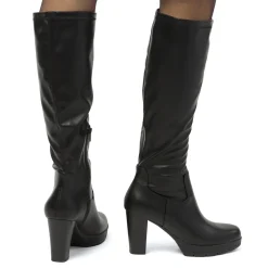 Clearance Stivali comfort alti da donna neri con tacco 9 cm Donna Scarpe Comfort|Stivali Donna