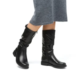 Discount Stivali comfort da donna neri effetto piegato Donna Scarpe Comfort|Stivali Donna