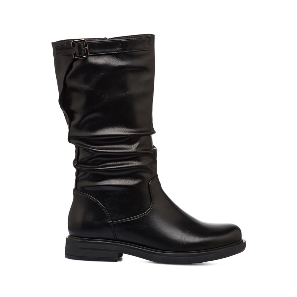 Discount Stivali comfort da donna neri effetto piegato Donna Scarpe Comfort|Stivali Donna