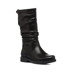 Discount Stivali comfort da donna neri effetto piegato Donna Scarpe Comfort|Stivali Donna