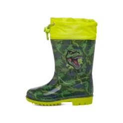 Best Stivali da pioggia verde militare da Bambino con stampa T-Rex Bambino Stivali Da Pioggia Bambino