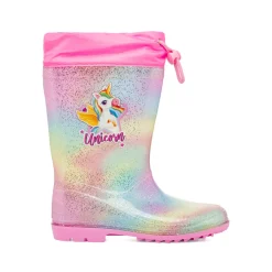 Outlet Stivali di gomma da pioggia multicolore con glitter Bambino Stivali Da Pioggia Bambino