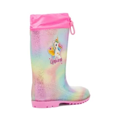 Outlet Stivali di gomma da pioggia multicolore con glitter Bambino Stivali Da Pioggia Bambino