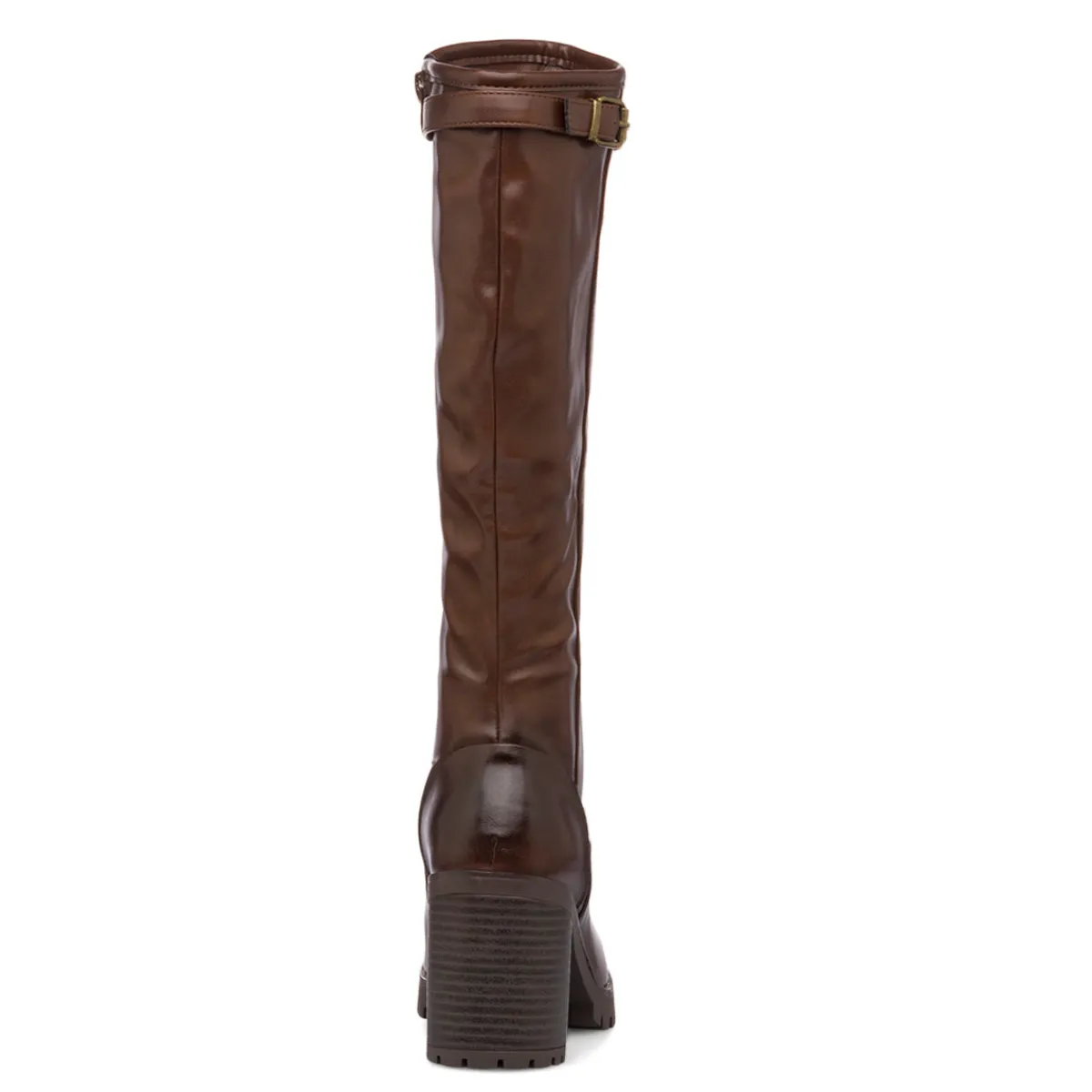 Hot Stivali marroni da Donna con fibbia e tacco 8,5 cm Donna Stivali Donna