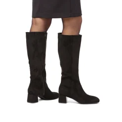 Clearance Stivali neri da donna con tacco 5 cm effetto scamosciato Donna Stivali Donna