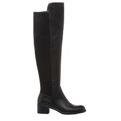 Clearance Stivali neri alti da Donna con tacco basso Donna Stivali Donna