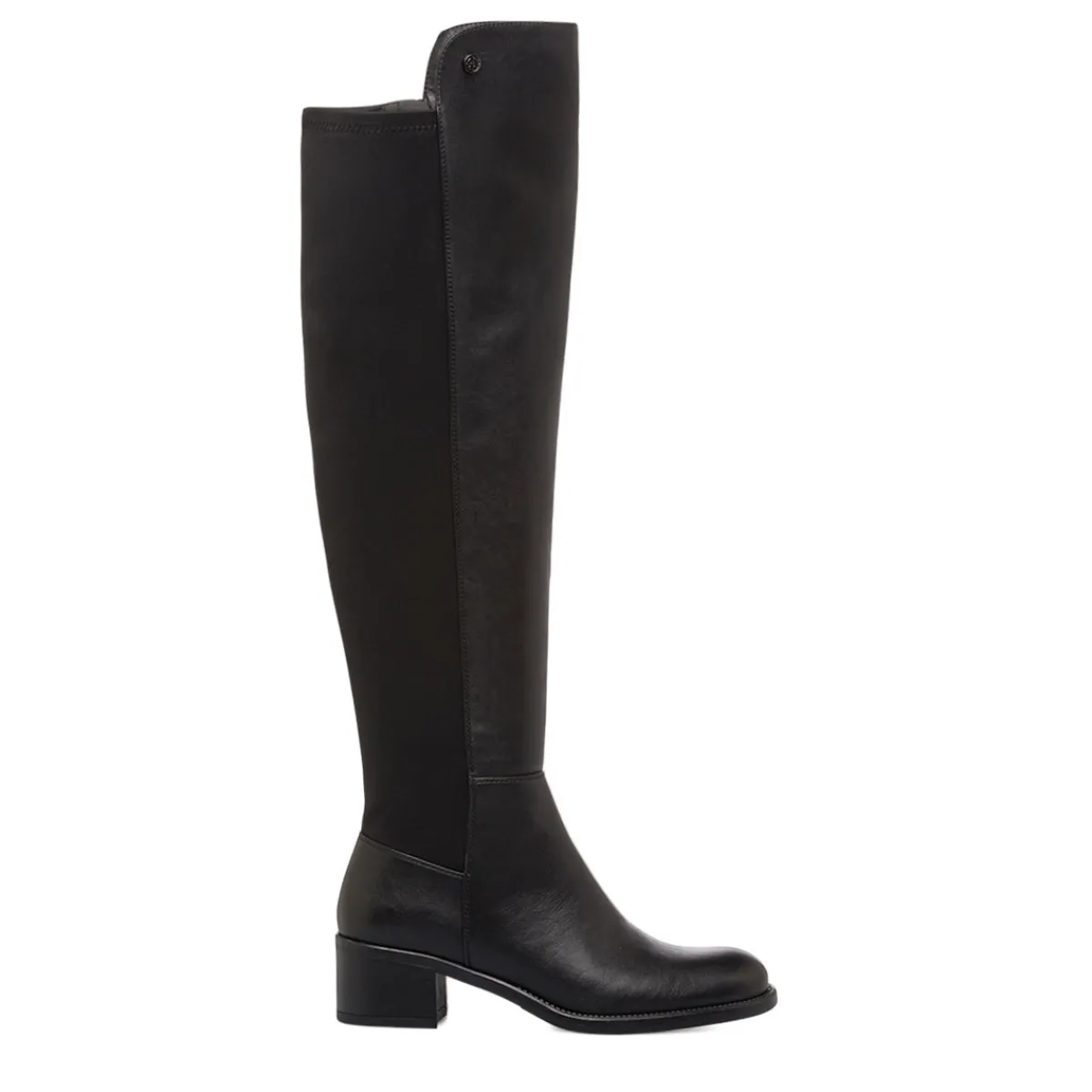 Clearance Stivali neri alti da Donna con tacco basso Donna Stivali Donna