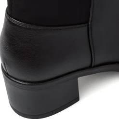 Clearance Stivali neri alti da Donna con tacco basso Donna Stivali Donna