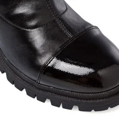 Hot Stivali neri da Donna con puntale verniciato Donna Stivali Donna