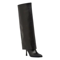 Hot Stivali neri da Donna con tacco stiletto 9 cm e risvolto Donna Stivali Donna