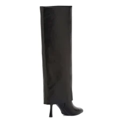 Hot Stivali neri da Donna con tacco stiletto 9 cm e risvolto Donna Stivali Donna