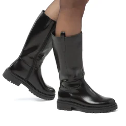 New Stivali neri da Donna con zip Donna Stivali Donna