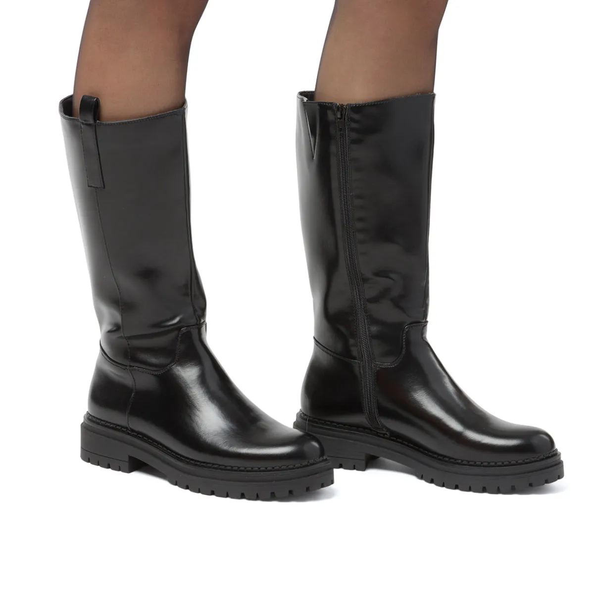 New Stivali neri da Donna con zip Donna Stivali Donna