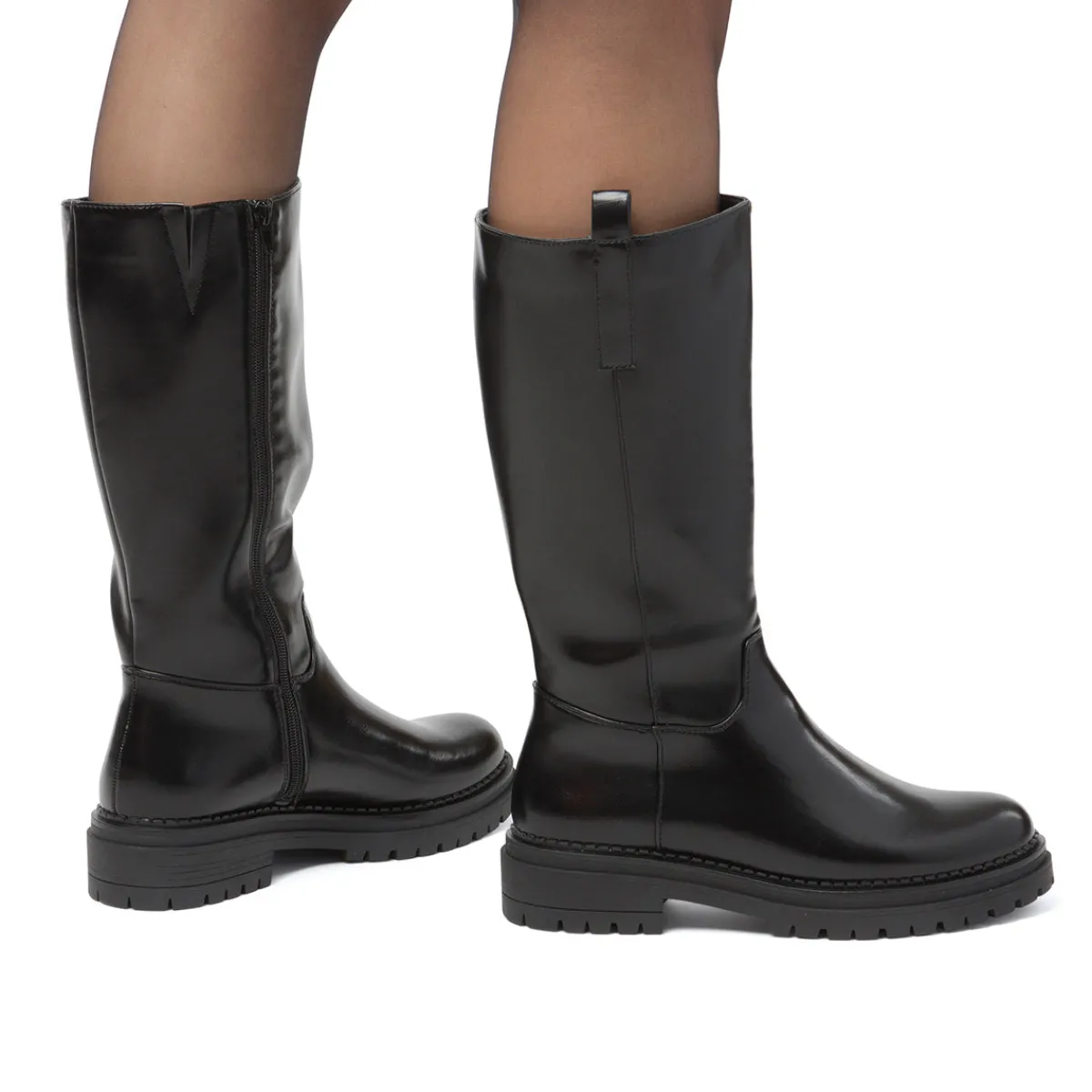 New Stivali neri da Donna con zip Donna Stivali Donna