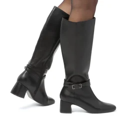 Stivali neri da Donna con fibbia e tacco 5,5 cm Donna Stivali Donna