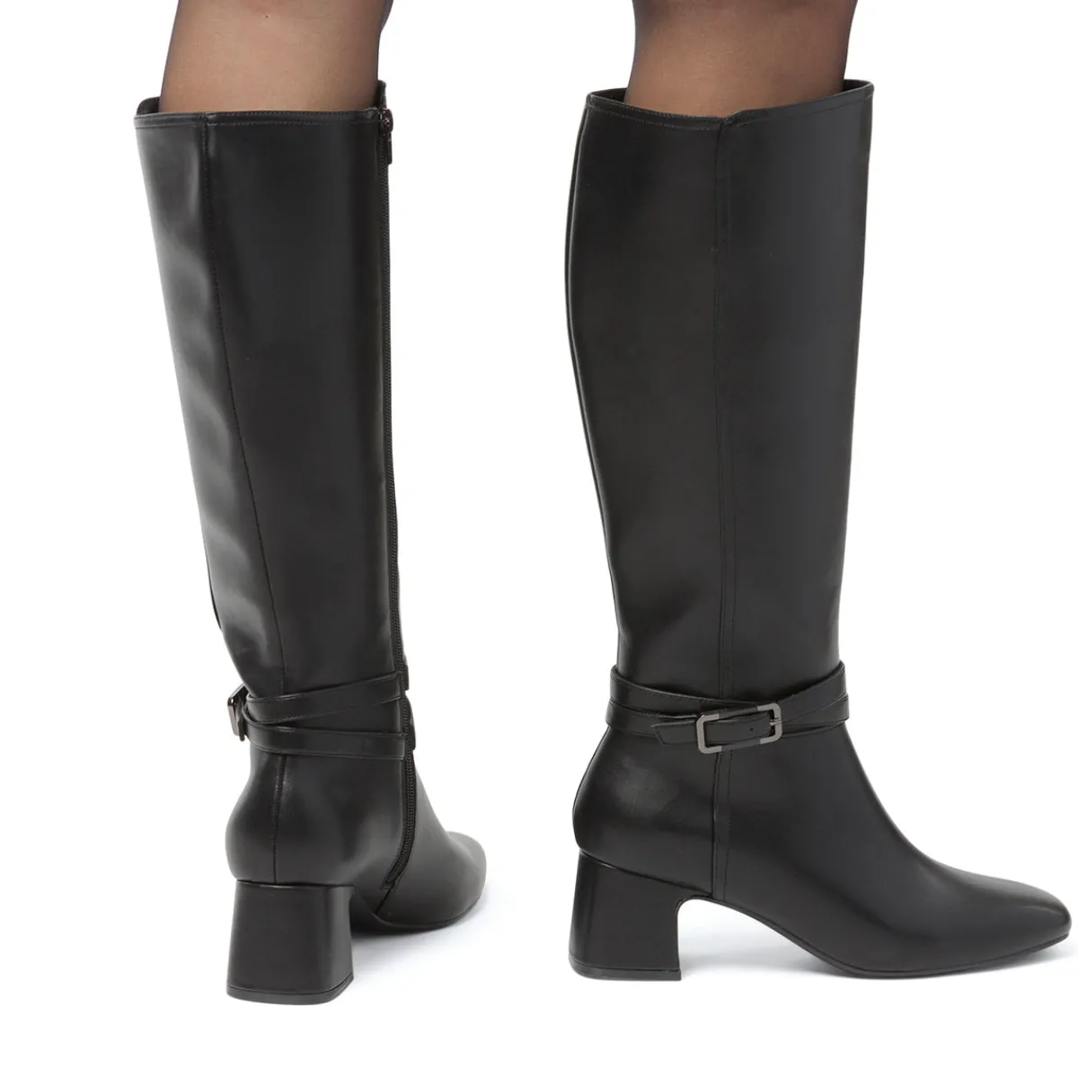 Stivali neri da Donna con fibbia e tacco 5,5 cm Donna Stivali Donna
