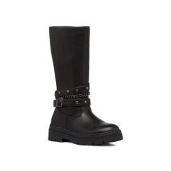 Clearance Stivali neri da ragazza con cinturini Bambino Stivaletti Bambina|Scarpe Ragazza