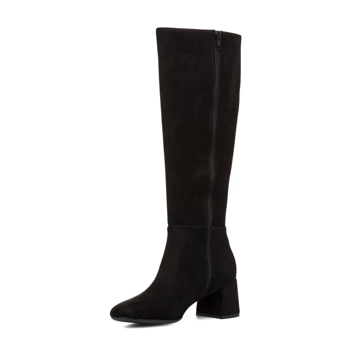 Hot Stivali neri effetto scamosciato da Donna con tacco 6 cm Donna Stivali Donna