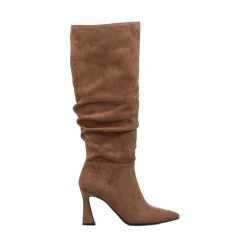 Sale Stivali slouchy alti marroni effetto scamosciato da Donna Donna Stivali Donna