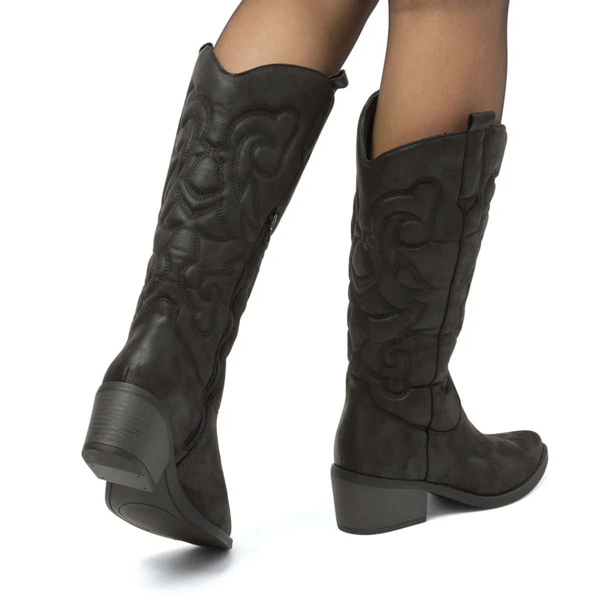 Clearance Stivali texani camperos neri da Donna con ricami Donna Stivali Texani|Stivali Donna