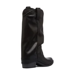 New Stivali texani con risvolto neri da Donna con tacco 6 cm Donna Stivali Texani|Stivali Donna