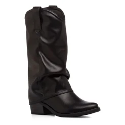 Best Stivali Texani neri da Donna effetto stropicciato Donna Stivali Donna|Stivali Texani