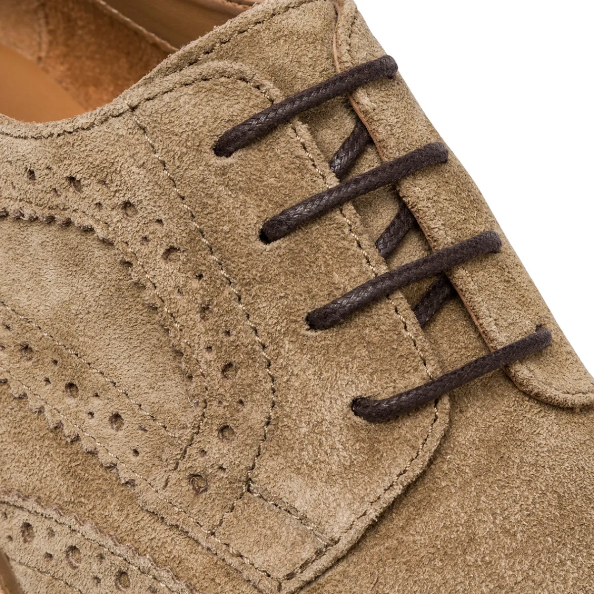 New Stringate derby in pelle effetto scamosciato taupe da Uomo Uomo Stringate Uomo