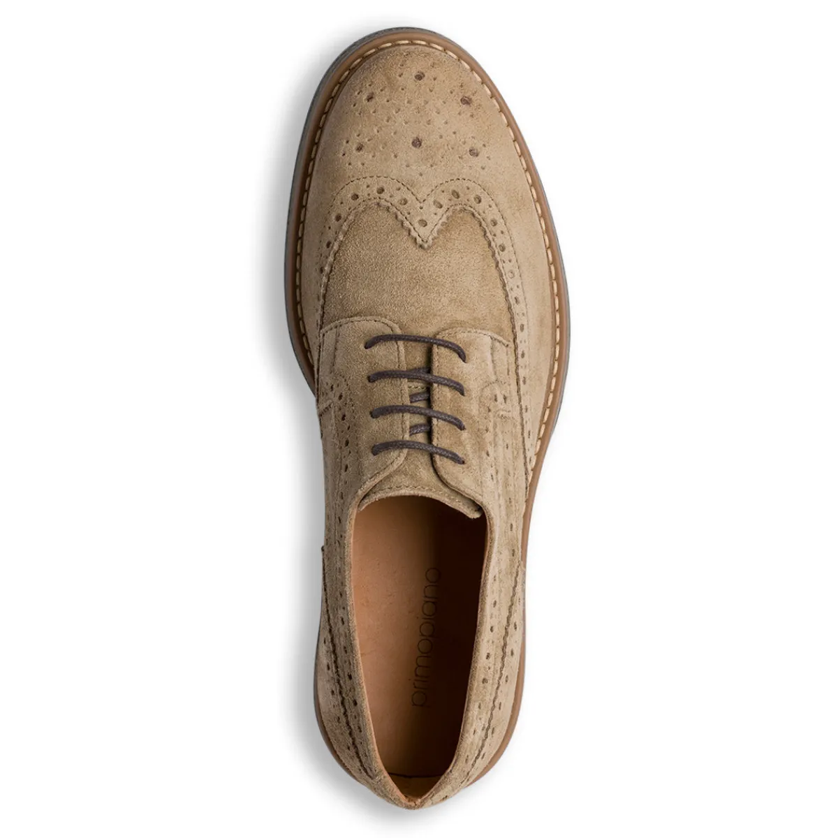 New Stringate derby in pelle effetto scamosciato taupe da Uomo Uomo Stringate Uomo