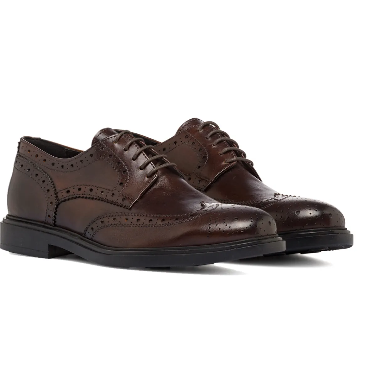 New Stringate Derby marroni da Uomo in Pelle con inserti Brogue Uomo Scarpe Eleganti Uomo|Scarpe Cerimonia Uomo