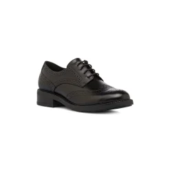 Stringate derby nere da Donna in pelle con dettaglio Brogue Donna Stringate Donna