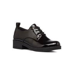 New Stringate nere da donna effetto lucido e allacciatura derby Donna Stringate Donna
